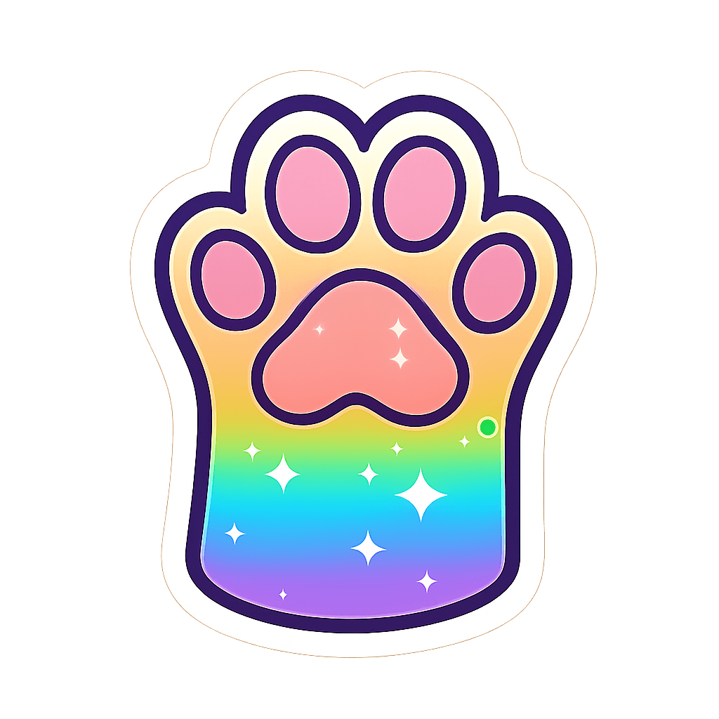 Rainbow Paw Cat